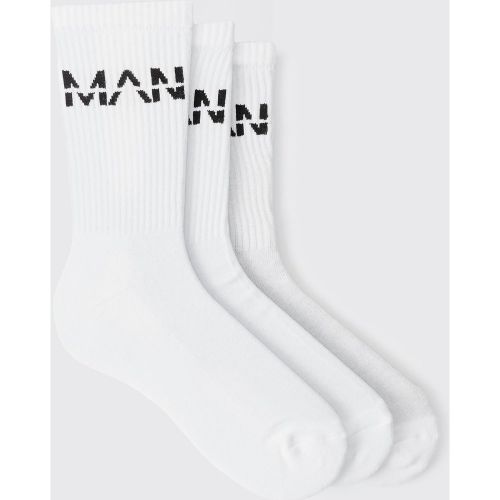 Lot de 3 paires de chaussettes de sport - MAN - ONE SIZE - Boohooman - Modalova