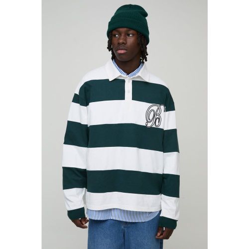Polo de rugby oversize épais à découpe et couture homme - S - Boohooman - Modalova