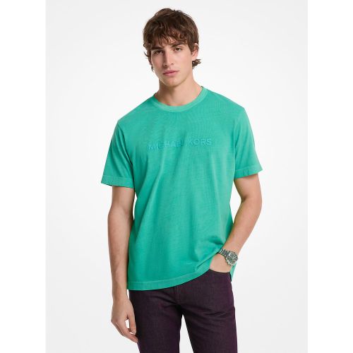 MK T-shirt en coton avec logo en relief - Michael Kors - Michael Kors Outlet - Modalova