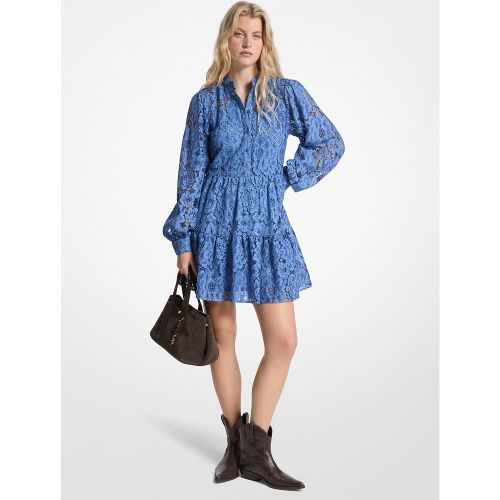 MK Mini-robe à dentelle forale en coton mélangé à plusieurs niveaux - Michael Kors - MICHAEL Michael Kors - Modalova