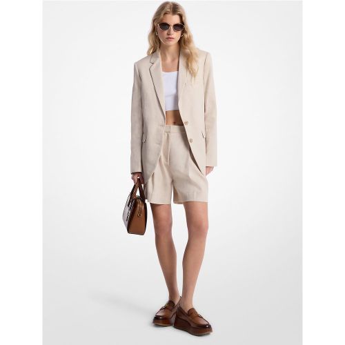 MK Blazer en sergé de lin et de coton - Michael Kors - MICHAEL Michael Kors - Modalova