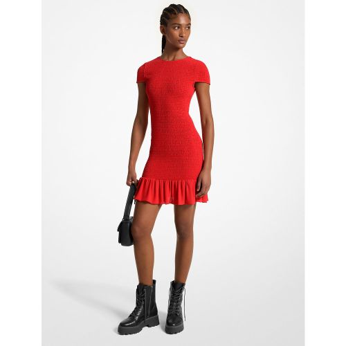 MK Mini-robe smockée en crêpe georgette - Michael Kors - MICHAEL Michael Kors - Modalova