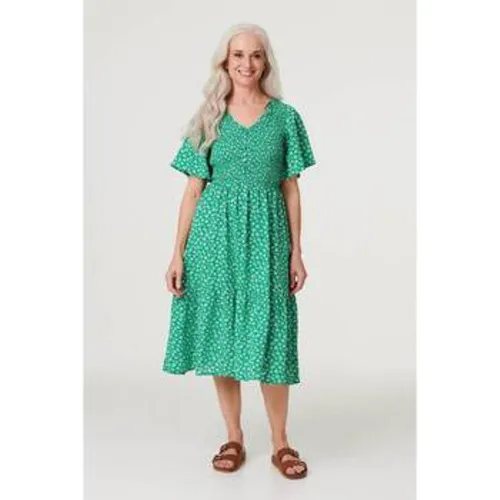 Ditsy Floral Midi Smock Dress women's Long Dress in - Izabel London - Modalova