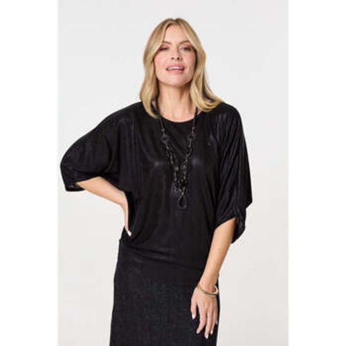 Metallic 3/4 Batwing Sleeve Top women's Blouse in - Izabel London - Modalova
