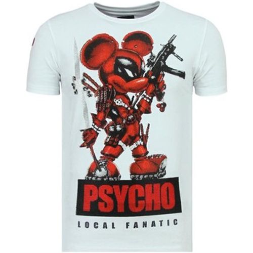 T-Shirt Psycho Mouse Rhinestones Mit Strass - Local Fanatic - Modalova
