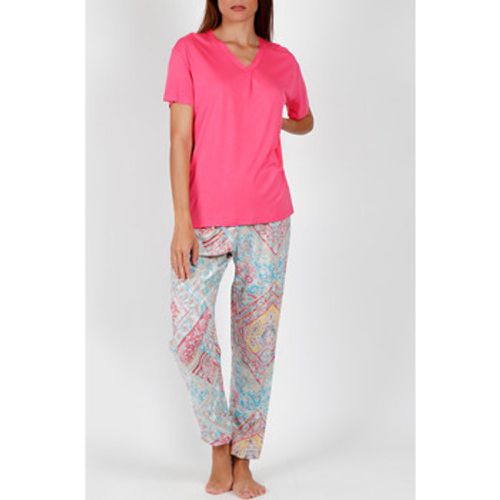 Pyjamas/ Nachthemden Pyjama Hose T-Shirt Colored Diamonds rosa - Admas - Modalova