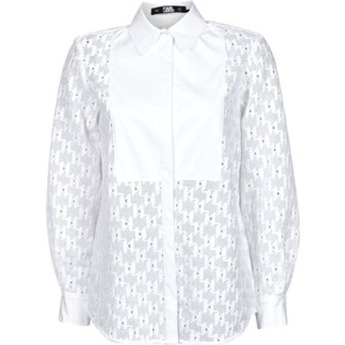 Blusen KL MONOGRAM LACE BIB SHIRT - Karl Lagerfeld - Modalova