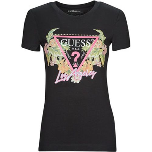 T-Shirt SS CN TRIANGLE FLOWERS TEE - Guess - Modalova