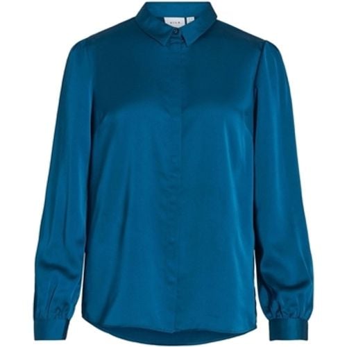 Blusen Noos Ellette Satin Shirt - Moroccan Blue - Vila - Modalova