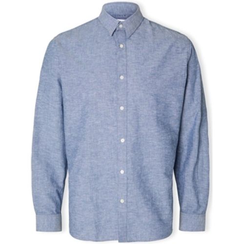 Hemdbluse Noos Slimnew-linen Shirt L/S - Medium Blue Denim - Selected - Modalova