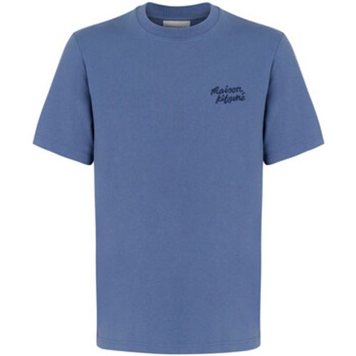 T-Shirts & Poloshirts T-Shirt Handschrift in blauem Trikot - Maison Kitsuné - Modalova