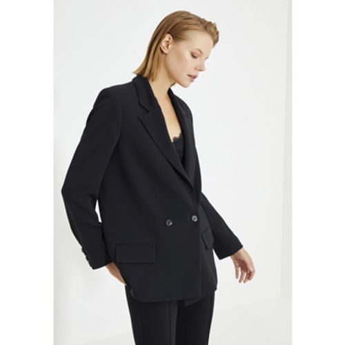 Blazer Black Double Breasted Women's Blazer Jacket With Pockets - Just Like You - Modalova