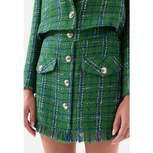 Röcke Green Tweed Plaid Tasseled Women's Mini Skirt - Just Like You - Modalova