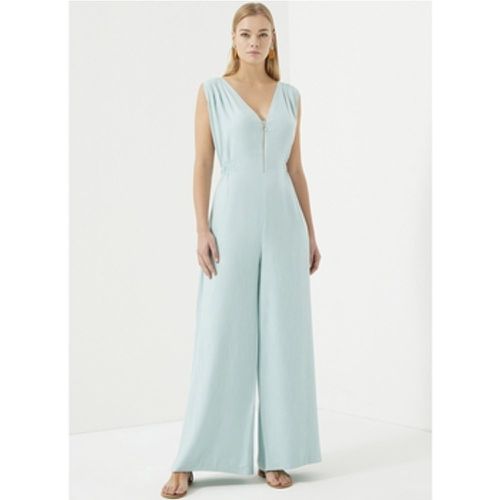 Overalls Aqua Green Zip Fastening At Front Sleeveless Jumpsuit - Just Like You - Modalova