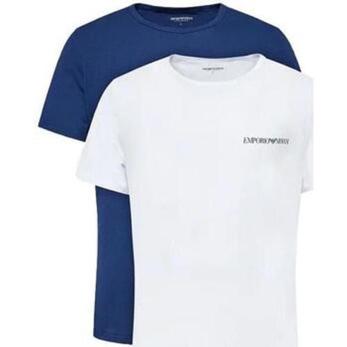 T-Shirts & Poloshirts Lounge 2 Pack Crew T-Shirts White/Blue - Emporio Armani - Modalova