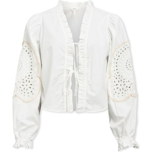 Blusen Noos Top Brodera L/S - White Sand - Object - Modalova