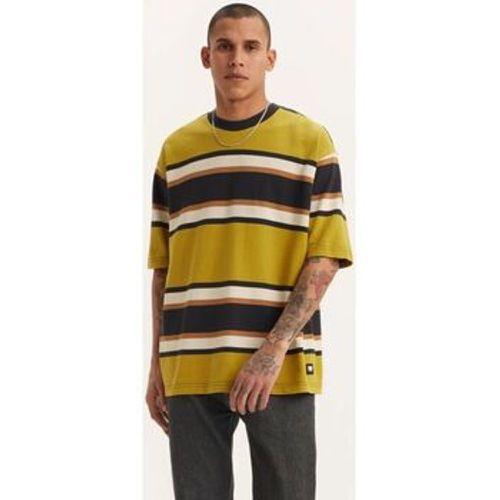 T-Shirts & Poloshirts A1005 0024 - SKATE TEE-SULPHUR STRIPE GREEN AND BROWN - Levis - Modalova