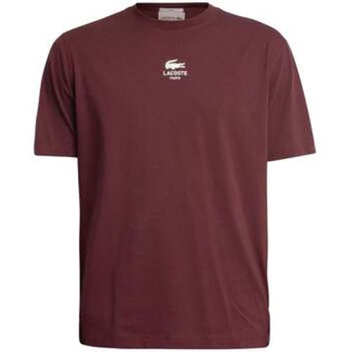 T-Shirt Baumwoll-T-Shirt Mit Signatur-Print - Lacoste - Modalova