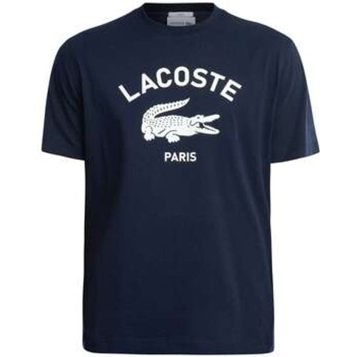 T-Shirt Baumwoll-T-Shirt mit Signatur-Print - Lacoste - Modalova