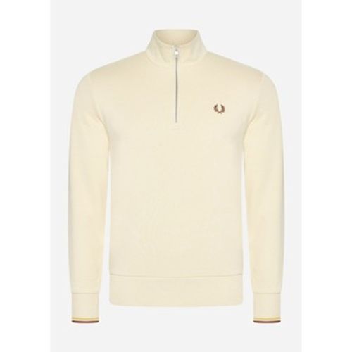 Pullover Sweatshirt mit halbem Reißverschluss – Haferflocken-Whiskybraun - Fred Perry - Modalova