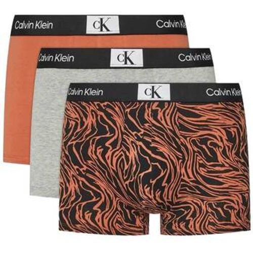 Boxer 3 Pack Trunks Grey/Orange/Print - Calvin Klein Jeans - Modalova