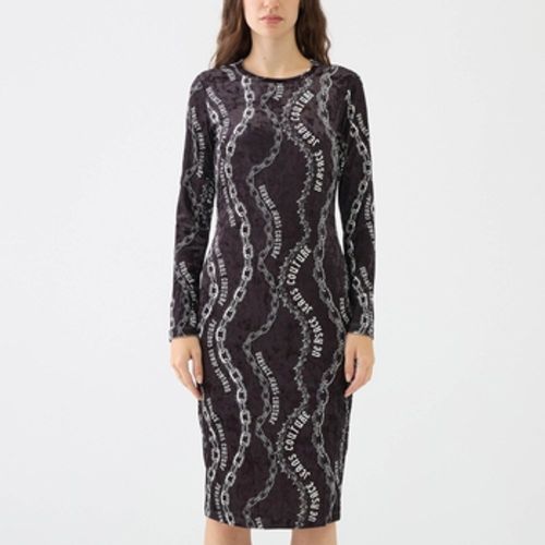 Kleider – Etuikleid aus Samt mit Kettenprint - Versace Jeans Couture - Modalova