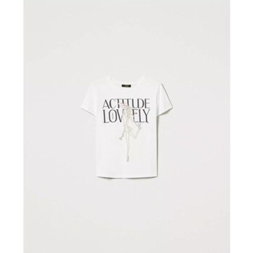 Jeans T-SHIRT CON STAMPA E LOGO Art. 251AX2121 - Twin Set - Modalova