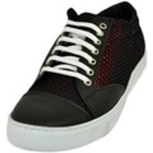 Sneakers Sneakers scarpa bassa uomo tessuto lycra vera pelle nero fondo - Malu Shoes - Modalova