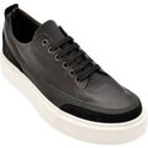 Sneakers Scarpe sneakers basse uomo nere in vera pelle fondo gomma run e - Malu Shoes - Modalova