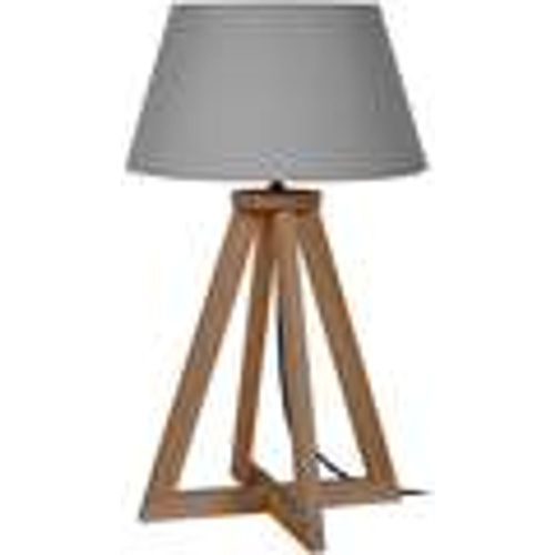 Lampade d’ufficio lampada da comodino tondo legno scuro e grigio - Tosel - Modalova