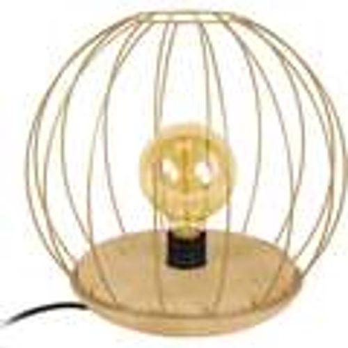 Lampade d’ufficio lampada da comodino tondo legno naturale e dorato - Tosel - Modalova