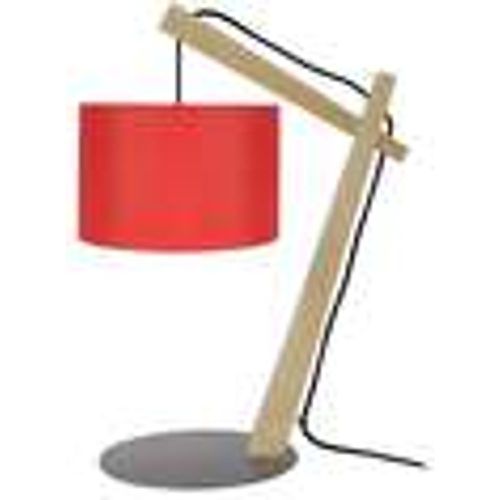 Lampade d’ufficio lampada da comodino tondo legno naturale e rosso - Tosel - Modalova