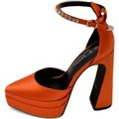 Scarpe Decollete' donna Mary Jane a punta in raso arancione con platea - Malu Shoes - Modalova