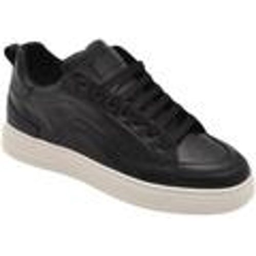 Sneakers Sneakers bassa uomo in vera pelle nera e cuciture a contrasto f - Malu Shoes - Modalova