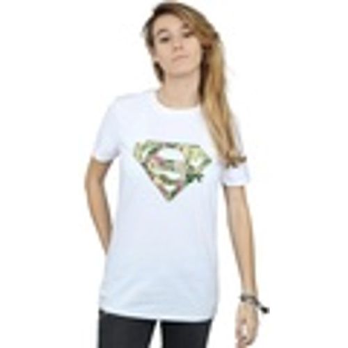 T-shirts a maniche lunghe Supergirl Floral Shield - Dc Comics - Modalova