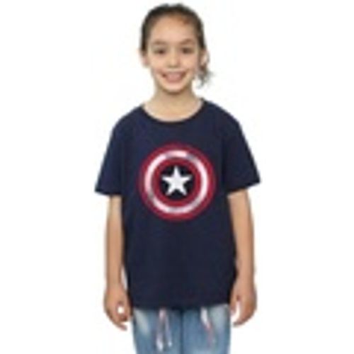 T-shirts a maniche lunghe Avengers Captain America Distressed Shield - Marvel - Modalova