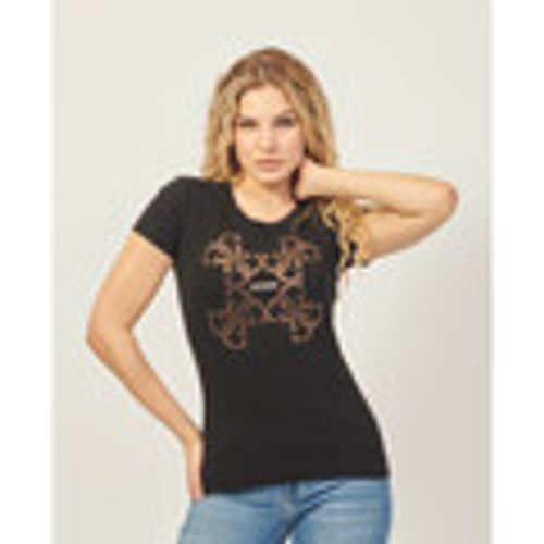 T-shirt & Polo T-shirt girocollo con logo con strass - Guess - Modalova
