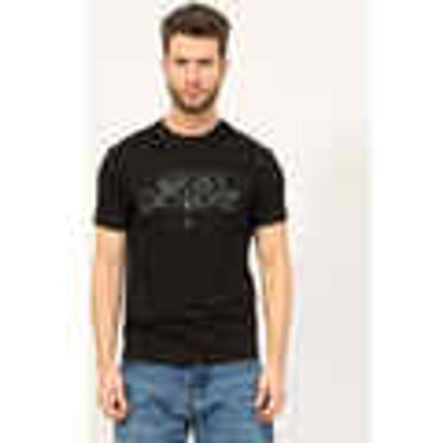T-shirt & Polo T-shirt nera con logo a contrasto - EAX - Modalova