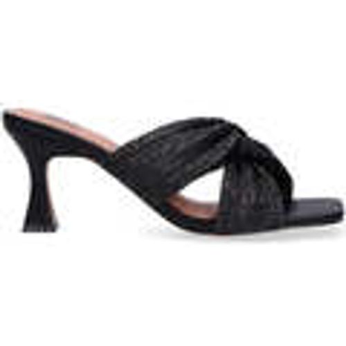 Scarpe ciabatta con tacco in raffia nera - Bibi Lou - Modalova