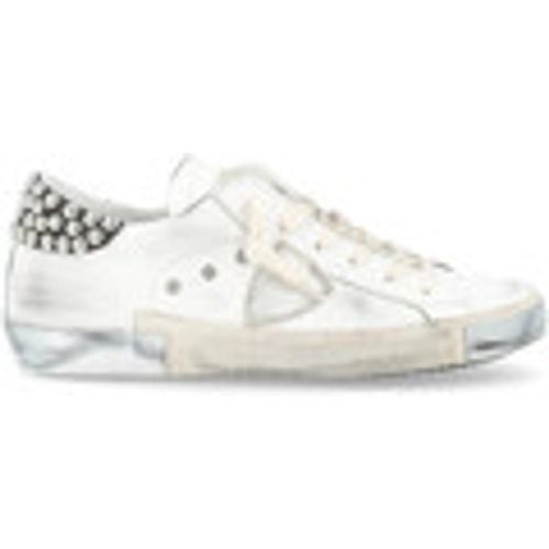 Sneakers Sneaker Paris X in pelle bianca con borchie - Philippe Model - Modalova