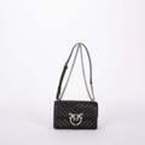 Borsa a spalla mini love bag one simply chevron nera - pinko - Modalova