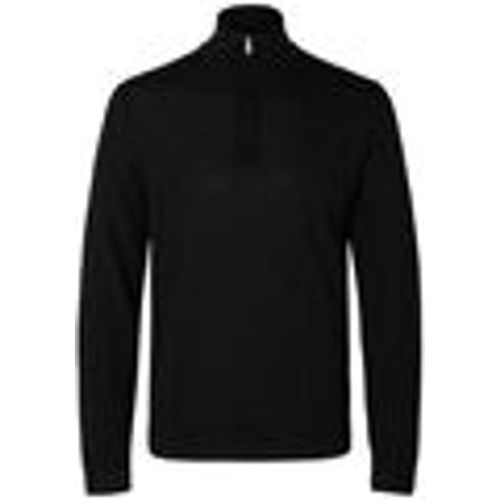 Maglione 16094655 MERINO HALF ZIP-BLACK - Selected - Modalova