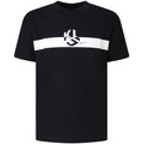 T-shirt T-shirt nera con logo per uomo - Karl Lagerfeld - Modalova