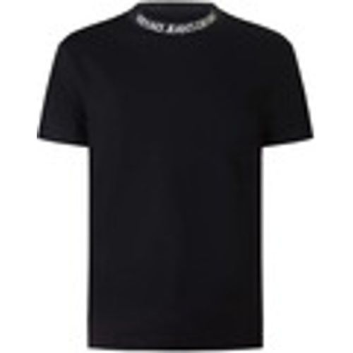 T-shirt T-shirt nera con logo sul colletto per uomo - Versace Jeans Couture - Modalova