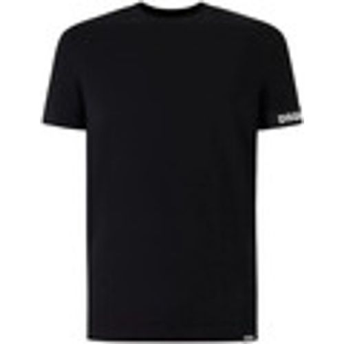 T-shirt T-shirt nera con elastico logato per uomo - Dsquared - Modalova