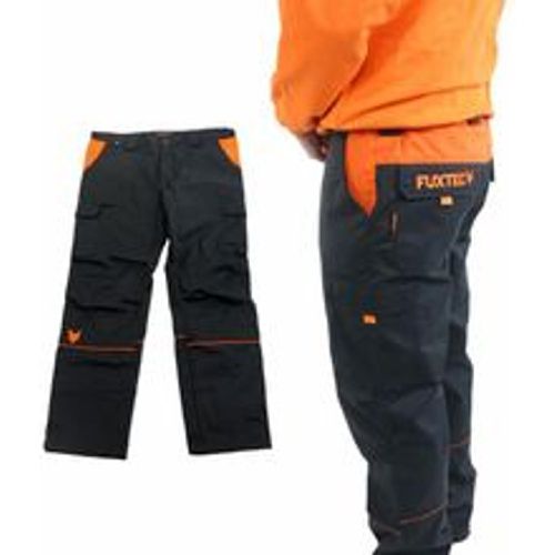 Hose / Arbeitshose Größe 62 - Schwarz/Orange - mit vielen Taschen - Fuxtec - Modalova