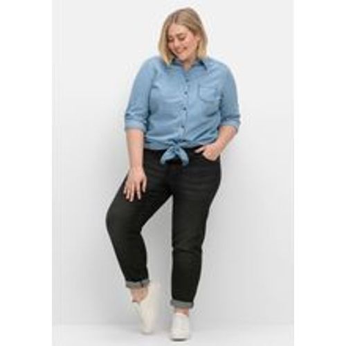 Große Größen: Schmale High-Waist-Jeans in Curvy-Schnitt ANNE, black Denim, Gr.48 - sheego - Modalova