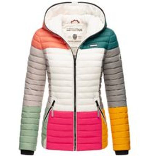 Damen Stylische Steppjacke Colorblocking Übergangsjacke mit Kapuze Multikulti - Navahoo - Modalova