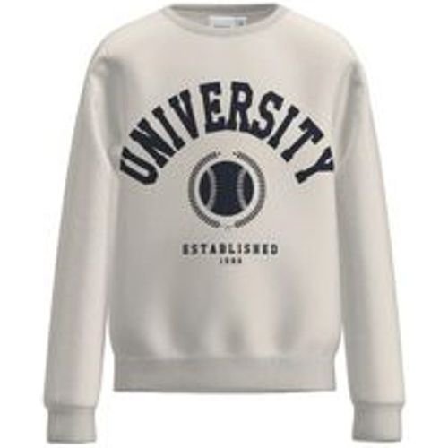 Sweatshirt NKNTILLE UNIVERSITY in white alyssum, Gr.134/140 - name it - Modalova