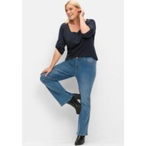 Große Größen: Bootcut Stretch-Jeans mit Bodyforming-Effekt, blue Denim, Gr.42 - sheego - Modalova